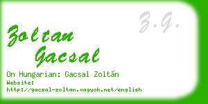 zoltan gacsal business card
